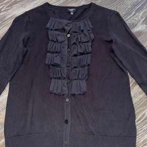 Talbots Black Button-Up Sweater, size Petite Small